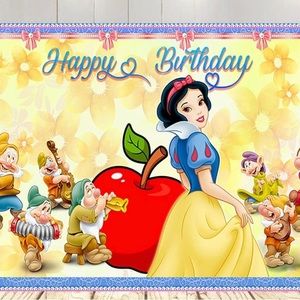 Snow White Birthday Backdrop 5ft x 3ft